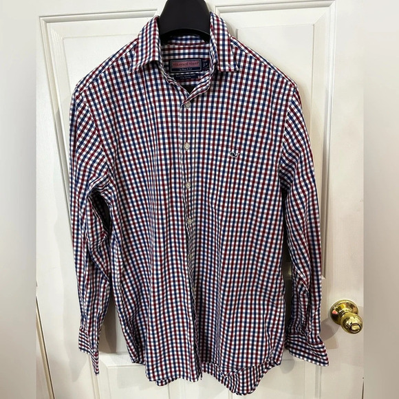 Vineyard Vines Men’s Medium Multicolor Check Slim Fit Tucker Shirt - Picture 2 of 9